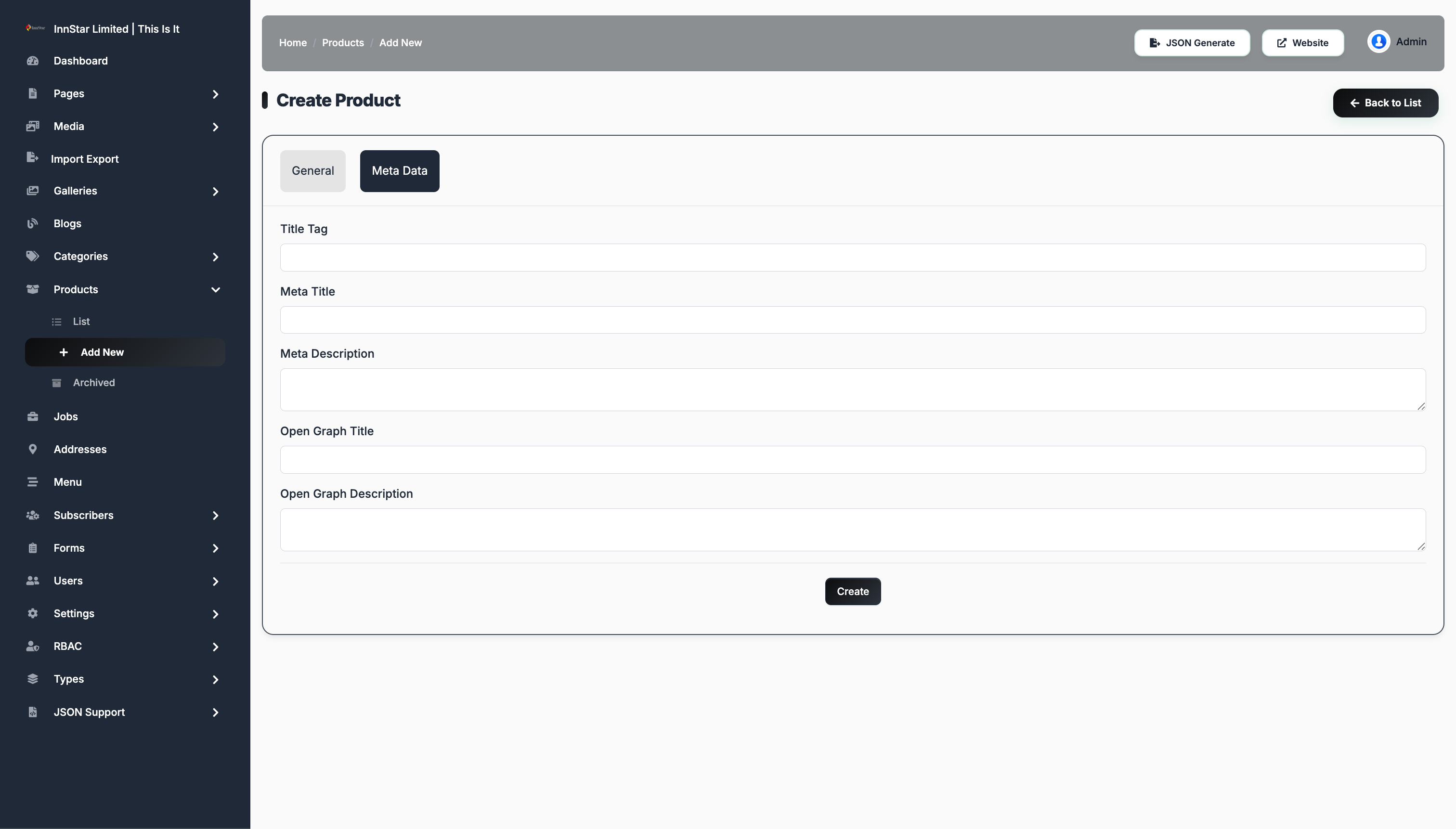 Add Product Meta
