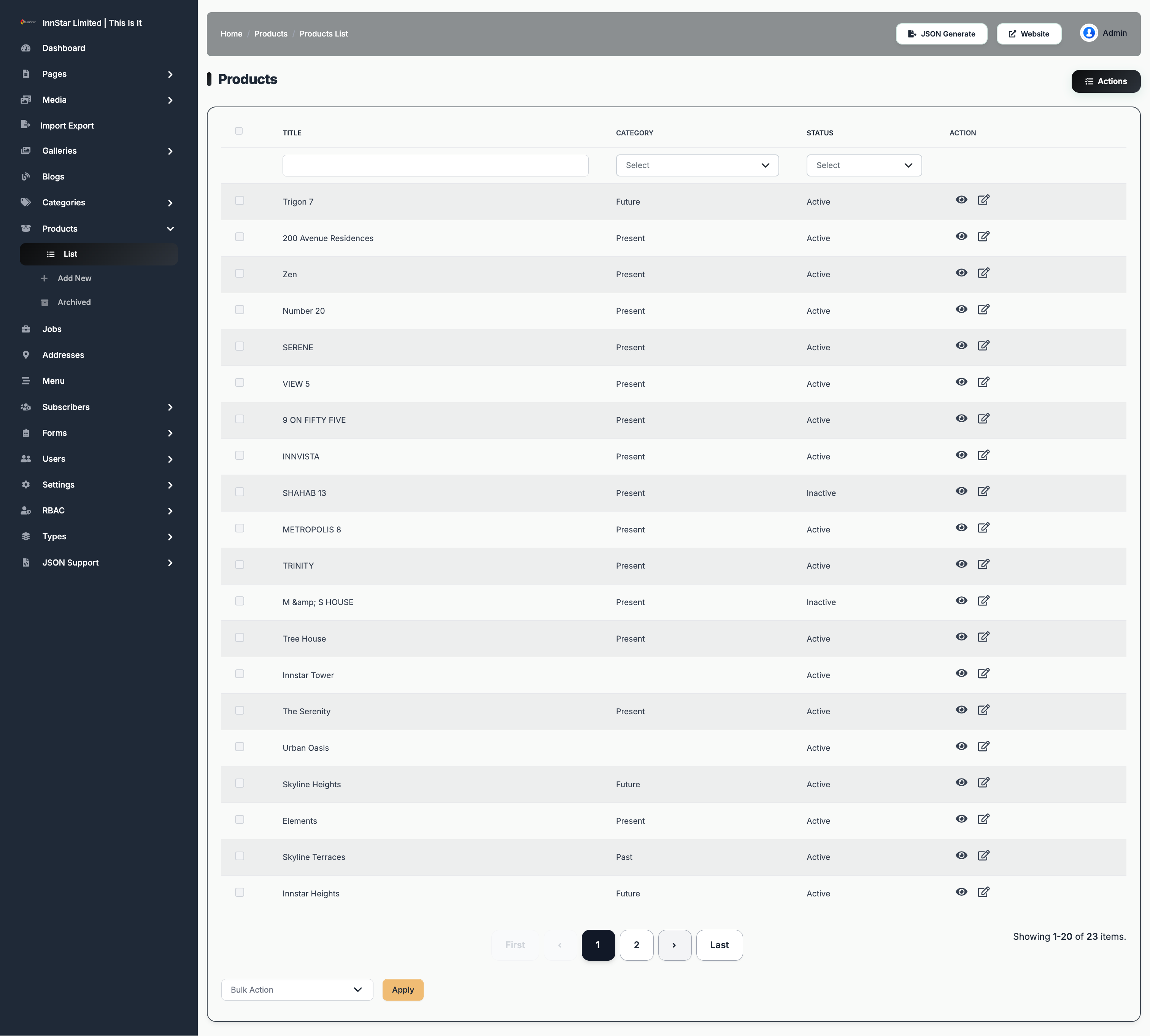 Product List