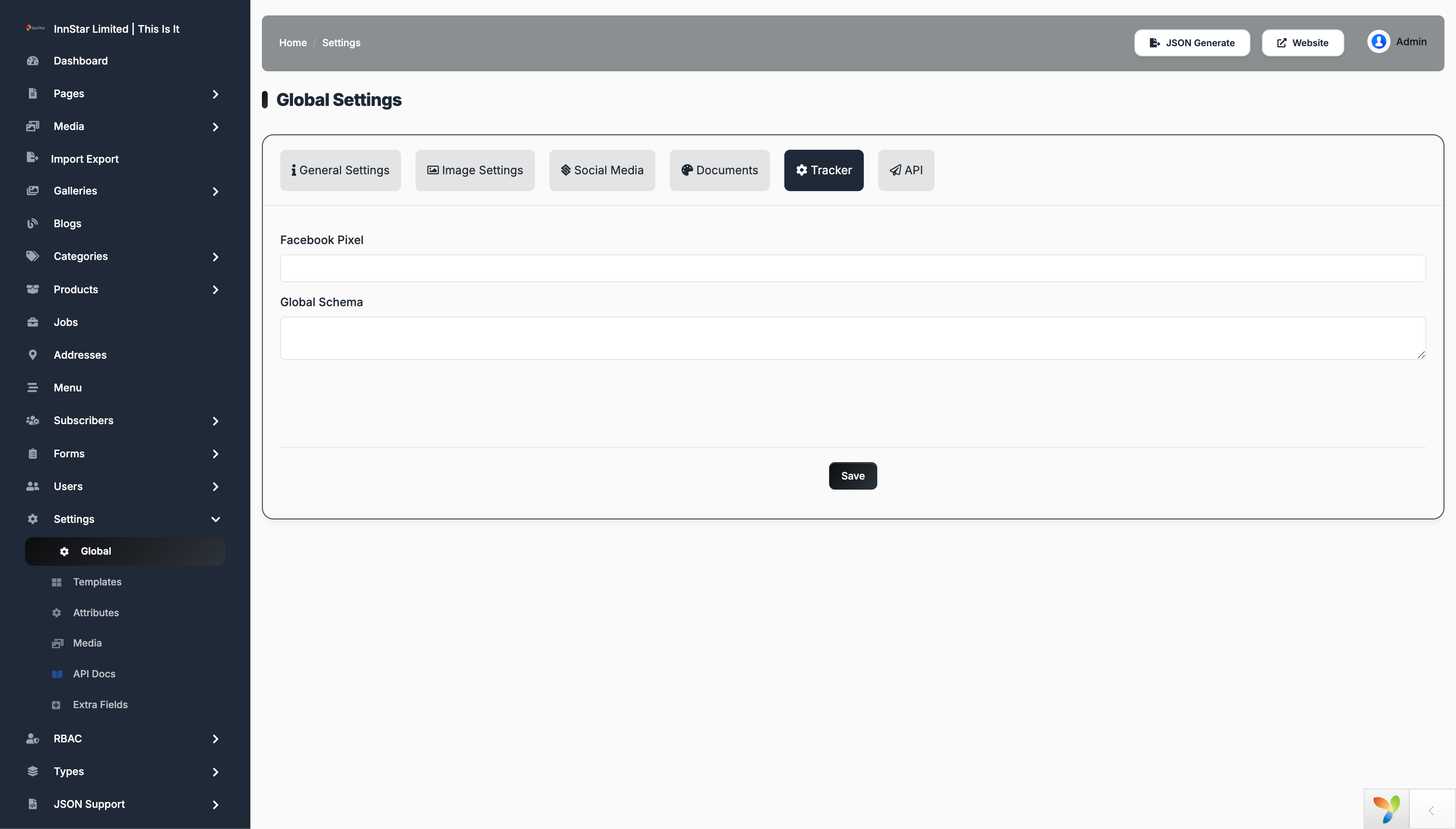 Header/Footer Settings