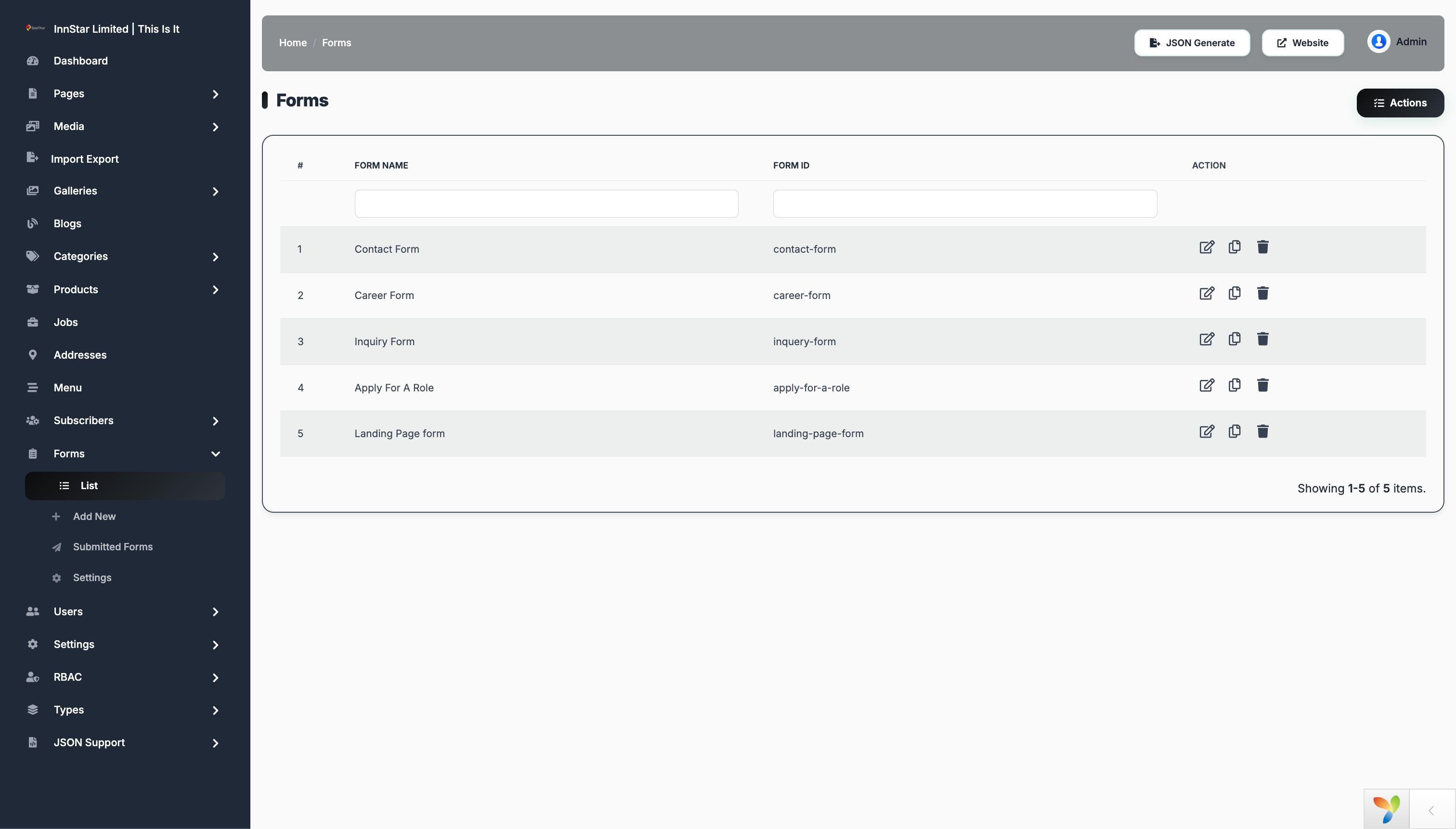 Form List