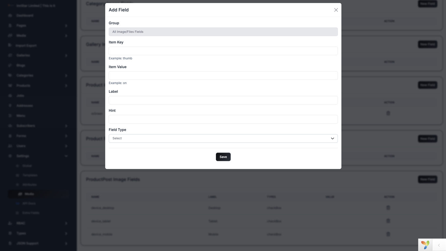 Custom Media Fields